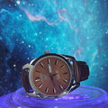 Novo Wrist Classic Day-Date Quartz Watch – Brown Dial, Leather Strap